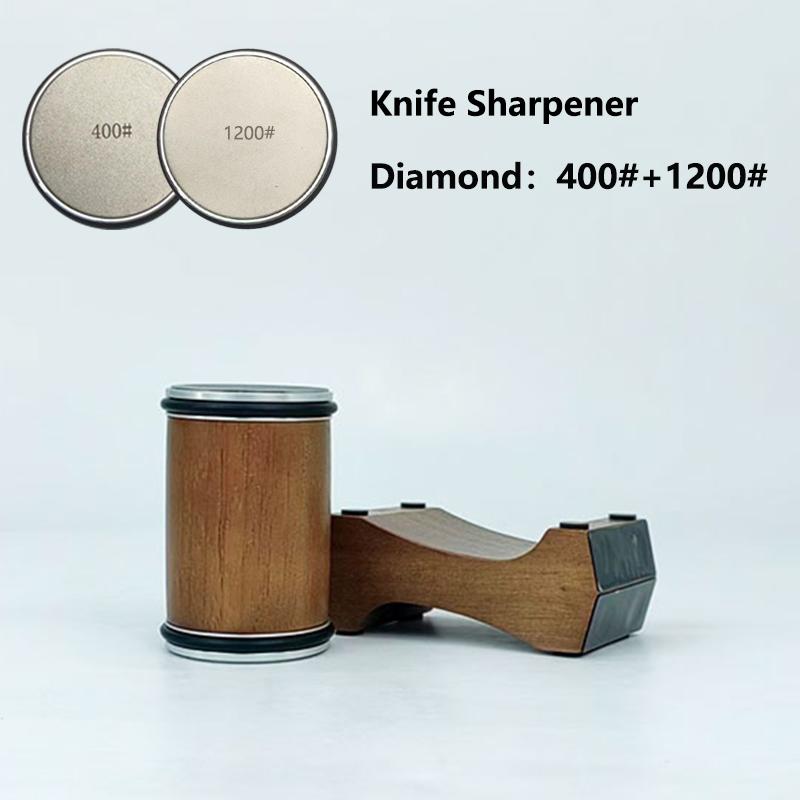 Professionell rullande knivslip - 4 justerbara vinklar 12/15/18/20° Diamantsten Träbas Köksslipverktyg