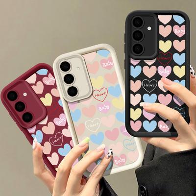 Custodia per telefono con stampa cuori d'amore colorati per Smausng S24 FE S23 Ultra S22 Plus S21 S20 FE A55 A54 A52 A35 A34 A15 A14 5G Cover morbida in silicone antiurto