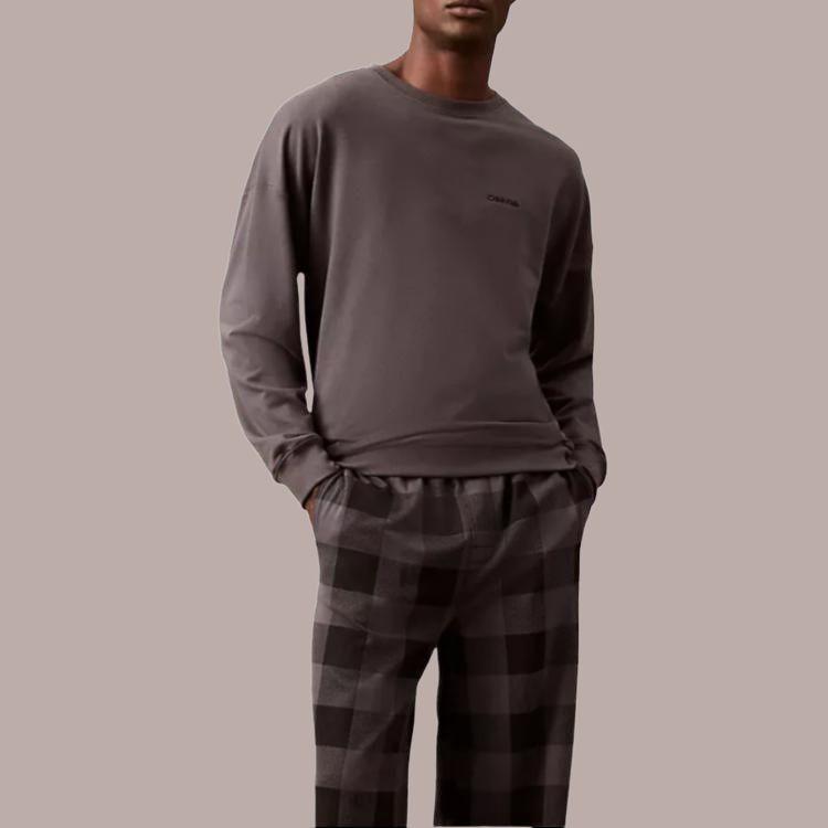 Calvin Klein Minimalist Comfortable Versatile Casual Long Sleeve Sweatshirt Men Sweatshirt Gray NM2841-022