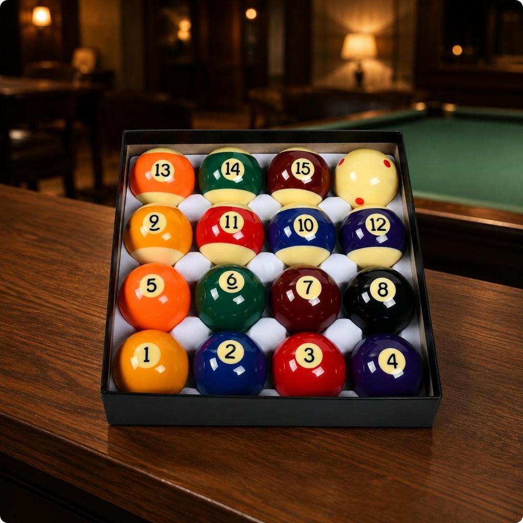 16-Kugel Billardset Hohe Härte Standard Schwarz Kugel Premium Harz Amerikanische Poolbälle