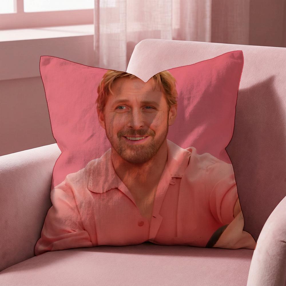 R-Ryan Gosling Face Cushion Cover Multi-Scene Pillow Cover for Home & Car - Reversible, Soft & Durable for Daily Use