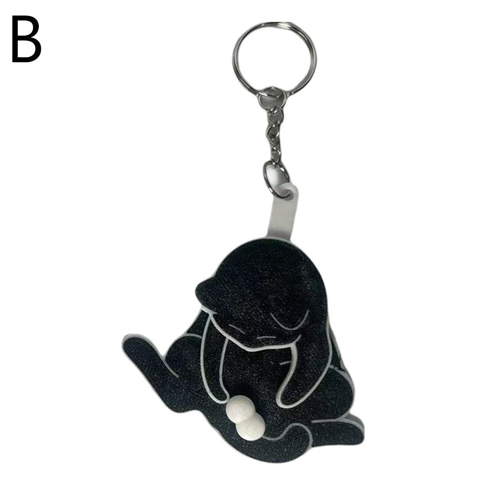 

Creative Pull Play Egg Cat Keychain Pendant Cute and Funny Rotatable Acrylic Bag Pendant for Women Keyring Purse Car Accessories