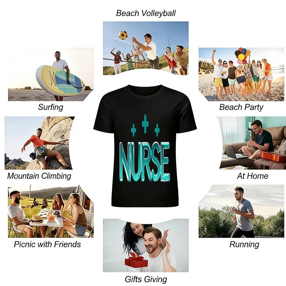 Nurse Themed Print Casual Top Pure cotton T-shirt