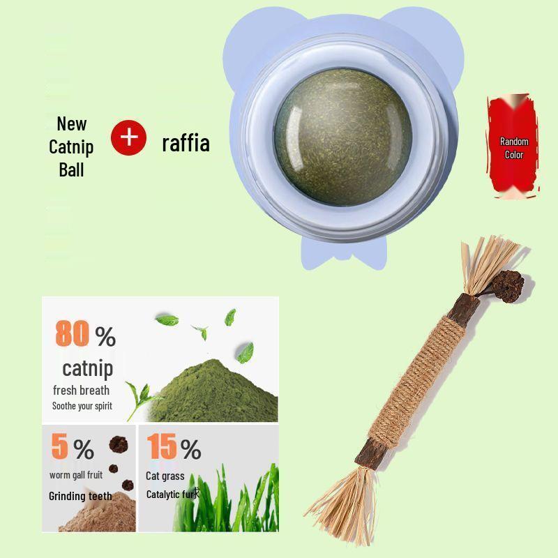 Catnip Wall Ball: Self-Entertainment Toy for Cats, Molar Teaser, Ready-to-Eat, Relieves Boredom
