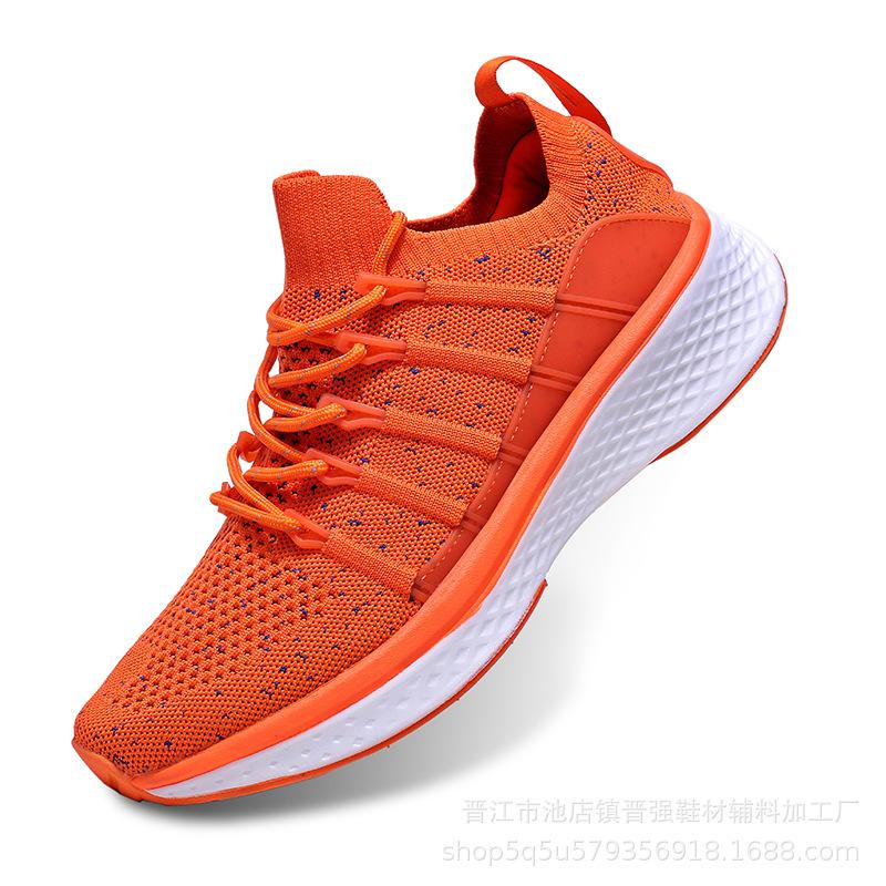 

Summer new fly-woven men s shoes casual versatile sports shoes breathable mesh comfortable soft sole non-slip labor insurance shoes wear-resistant 45 помаранчевий