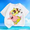 Spongebob Squarepants Summer New Cotton Boys And Girls Short Sleeve Round Neck Loose Trendy Casual Top Tshirt
