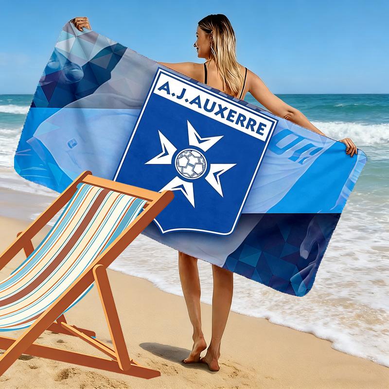 AJ Auxerre Print Beach Towel, Large Soft Quick Dry Towel for Beach Camping Swimming