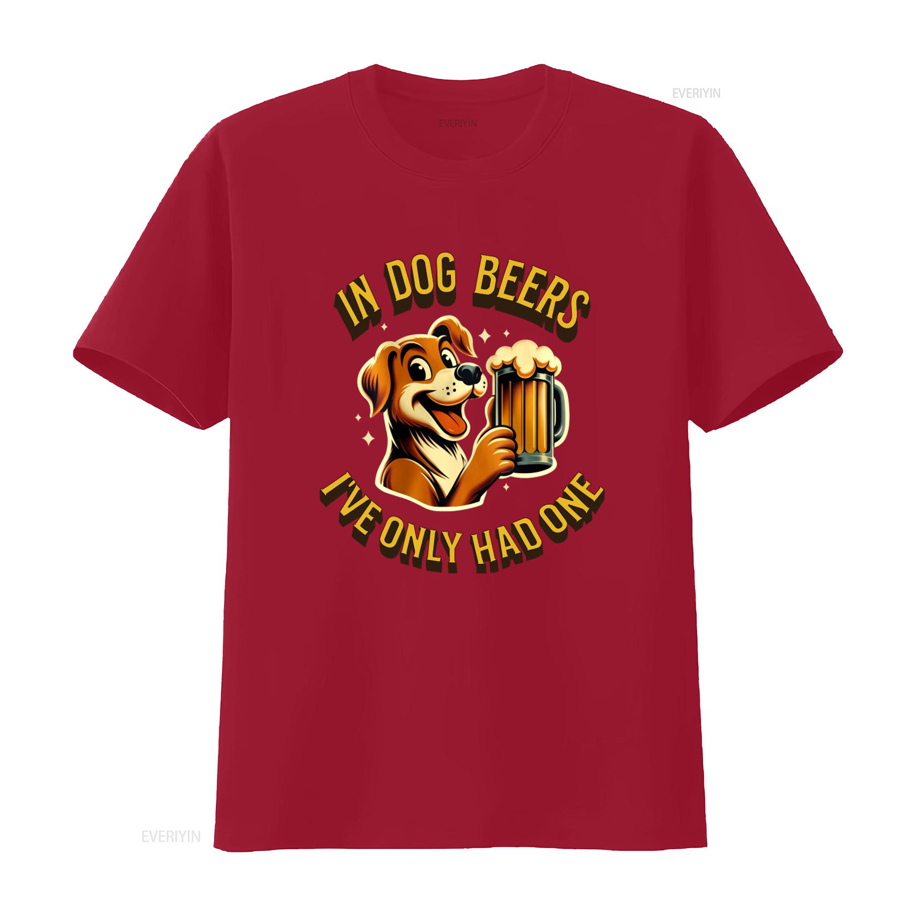 In Dog Beers Ive Only Had One Funny T Shirt Oktoberfest 2024 Drinking Beer Dad vintage Washed Casual Soft Slightly S