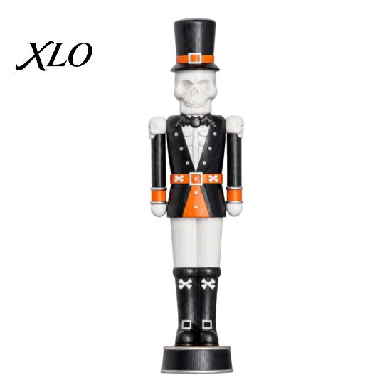 Festival Atmosphere Resin Crafts Halloween Skeleton Nutcracker Figurine, Gothic Skull Soldier Statue, Spooky Decorations Ornament for Window