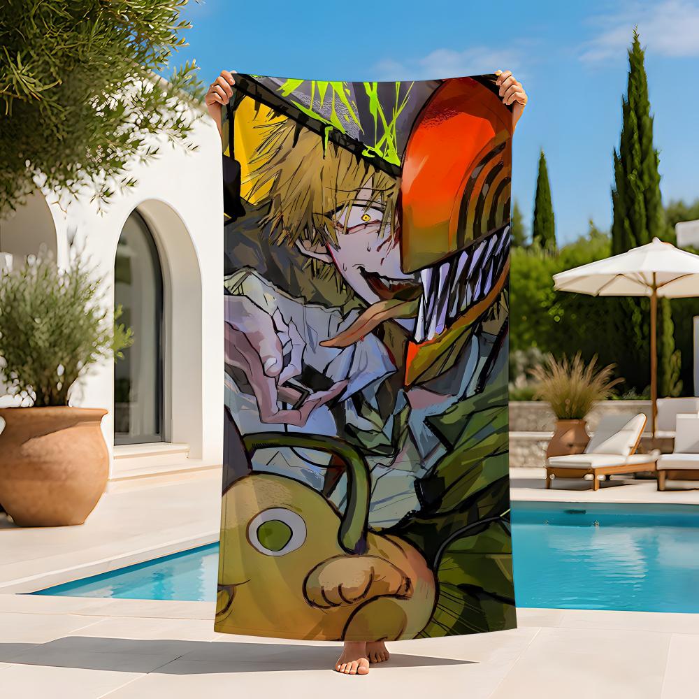Anime C-Chainsaw M-Man Towel Extra Large Beach Towel Quick Dry Sand Free Super Absorbent Lightweight Hot