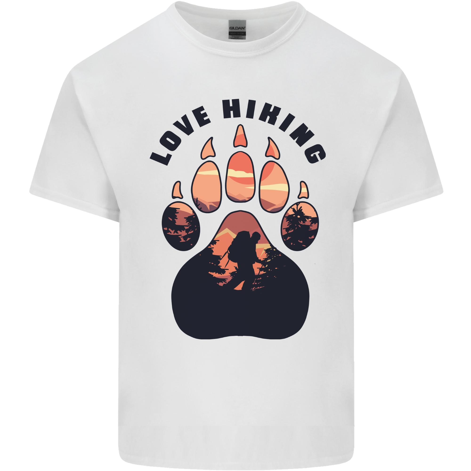 Love Hiking Bear Paw Trekking Hike Outdoors Unisexs Light Cotton TShirt S