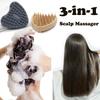 3-In-1 Heart-Shaped Silicone Scalp Head Massager Soft Comb Wet Dry Hair Root Care Makeup Brush Cleaning Shampoo Shower Tool