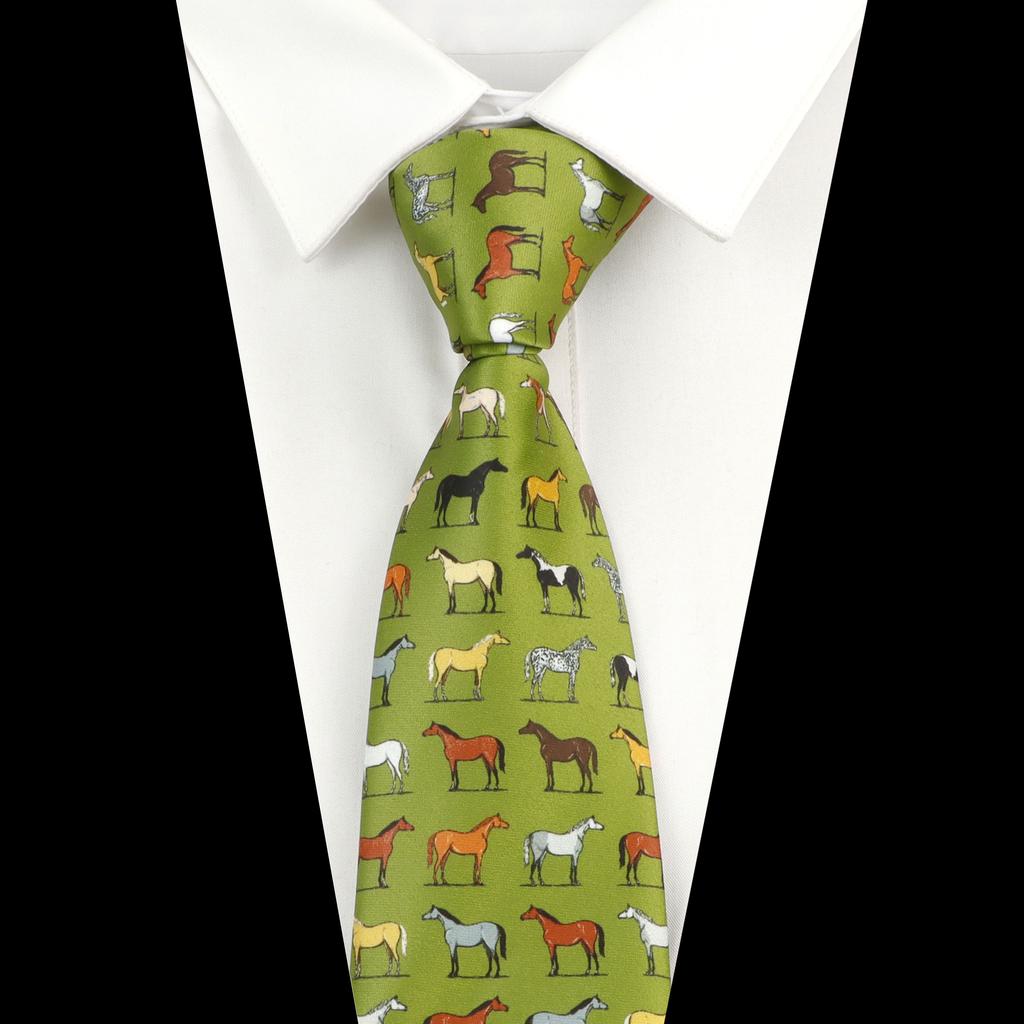 Krawaty Męskie Vintage Imitacja Jedwabiu Graffiti Krawat Panda Koń Malarstwo Krawat Dla Mężczyzn Ślub Biznes Miękki Nadruk Krawat Weddi