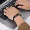 Leather Rope Bracelet for Men Boys,Black Charging Cable Wristband,Simple Convenient Jewelry Gifts