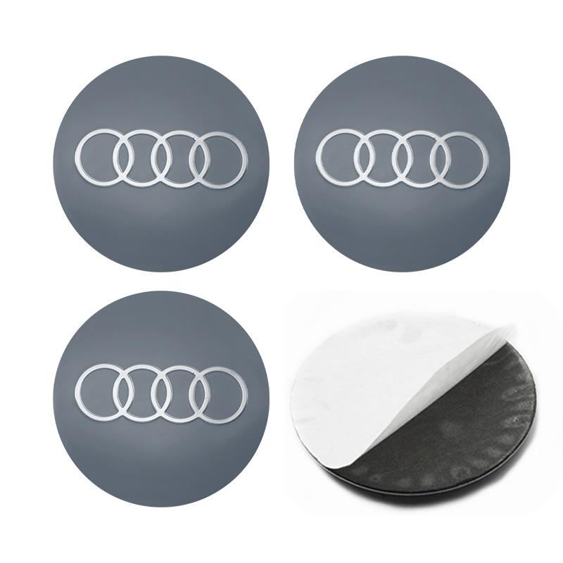 For Audi  A5 4Pcs 56mm Car Wheel Hub Cap Center Sticker Emblem Badge Decal Accessories For Audi A1 A3 A4 A5 A6 A7 Q3 Q5 Q7 RS3 RS4 RS5 S3 S4