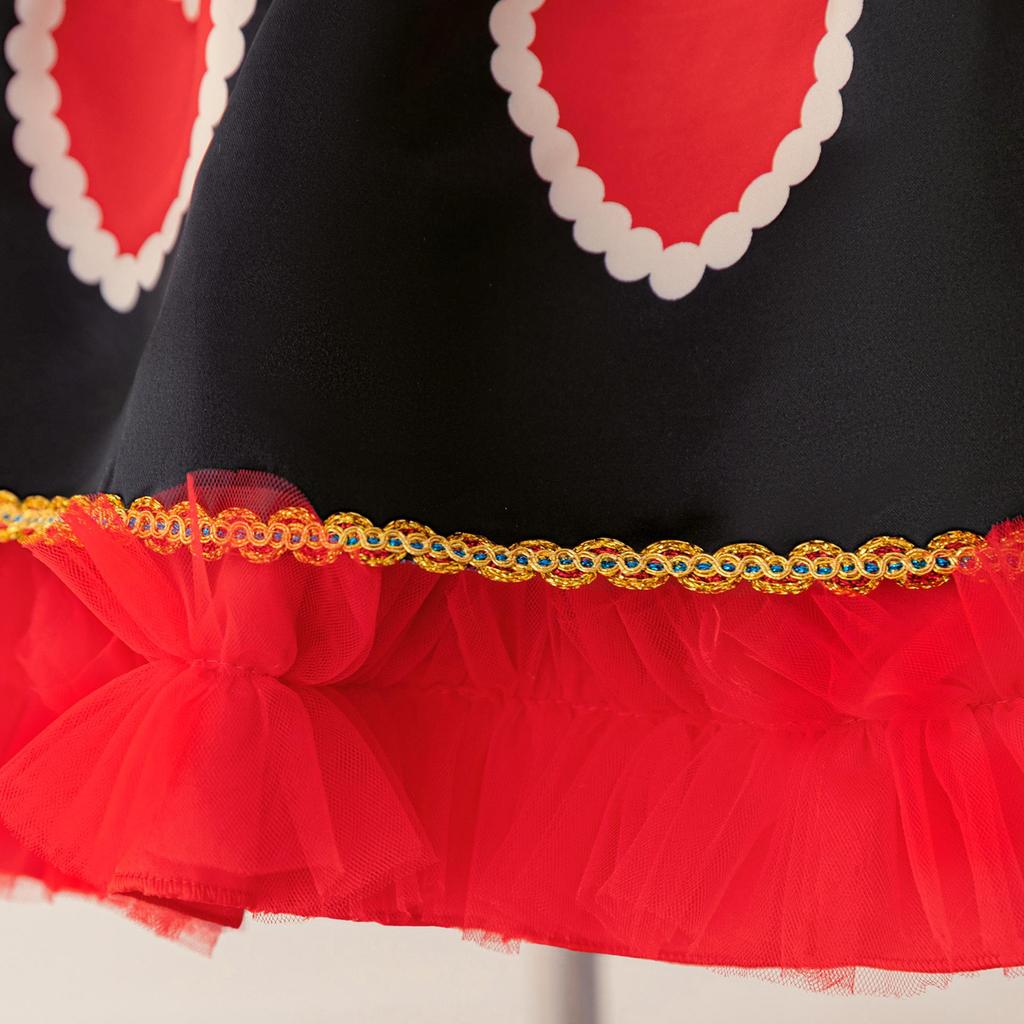 Kinderen Rood Hart Koningin Kostuum Jurk - Formele Prinses Cosplay voor Halloween en Toneel