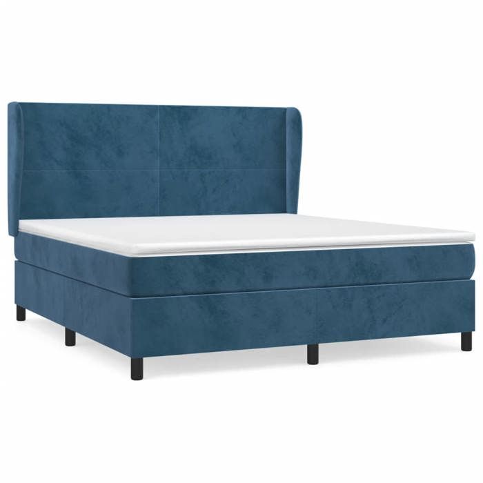 3129109 vidaXL Divan Bed and Mattress Dark Blue 180x200cm Velvet