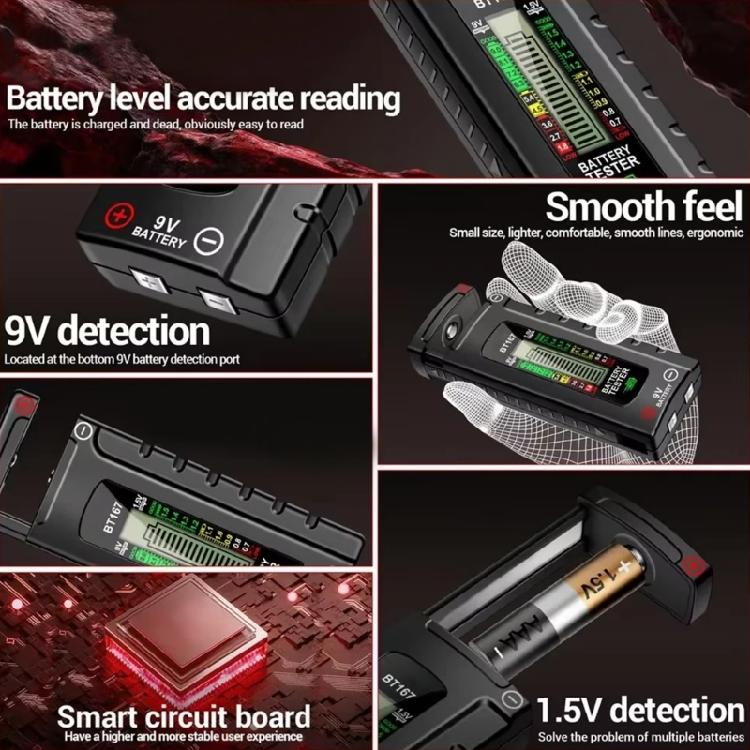 Convenient Battery Tester Battery Strength Meter For Quick Testing Of Common Battery Size Battery Analyzers MultiPurpose