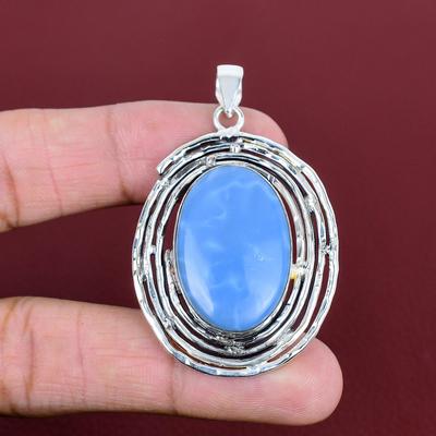 Owyhee Blue Opal Pendant 925 Sterling Silver Pendant Handmade Pendant Antique Jewelry Real Gemstone Pendant Wedding Gifts Birthstone Pendant