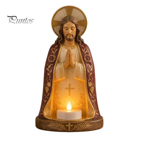 Minimalistische Schreibtischaccessoires Betende Figur Kerzenständer Dekoration, Religiöser Kerzenhalter, Halter Ästhetische Heim-Büro-Akzente Ornamente B