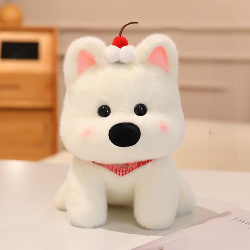 West Cute Highland Plush Doll With Hat And Scarf Design For Play Childrens