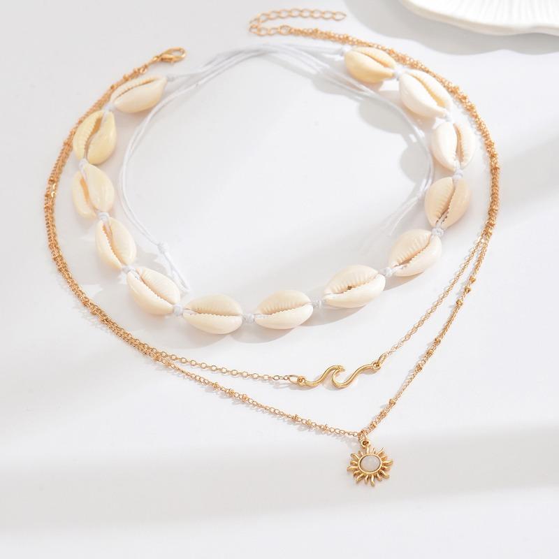 Sunflower pendant jewelry seaside necklace women's high sense versatile spiral geometric collarbone chain