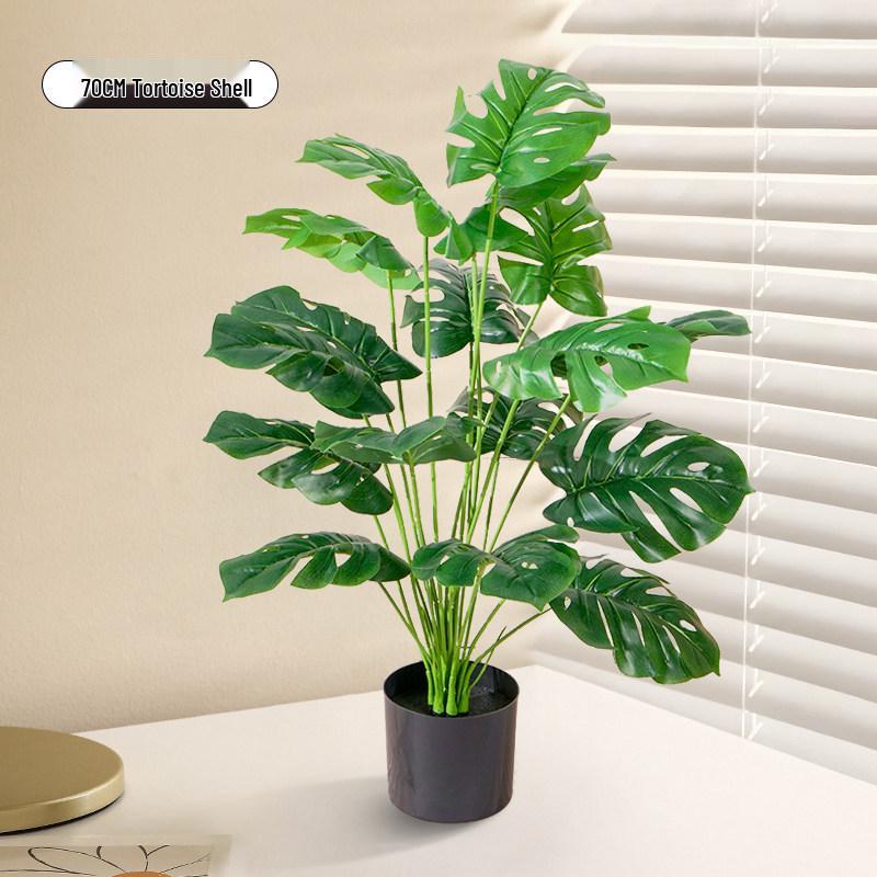 Small Monstera Artificial Plant for Indoor Decor - Potted Decoration for Offices, Living Rooms, and Desktops
