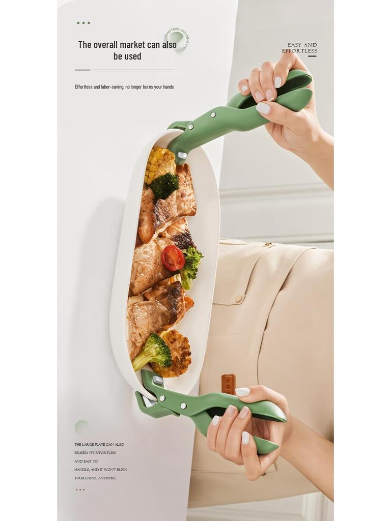 Silicone Anti-Scald Non-Slip Bowl Grip - Heat Insulation Multifunctional Kitchen Clip for Steaming, Plates, and Pots.