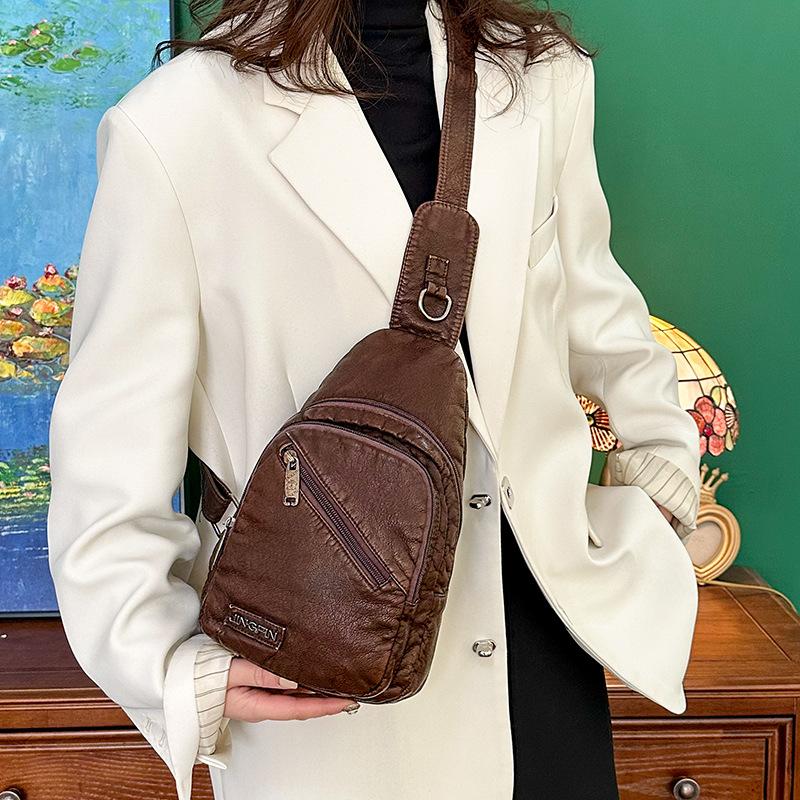 

Модная и фактурная женская нагрудная сумка, сумка через плечо, повседневный рюкзак.