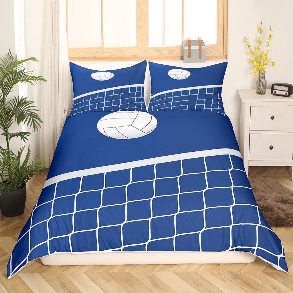 Volleyball Sport Bedding Set Sports Theme Duvet Cover King Queen Watercolor Volleyball Comforter Cover Ball Game Quilt Cover