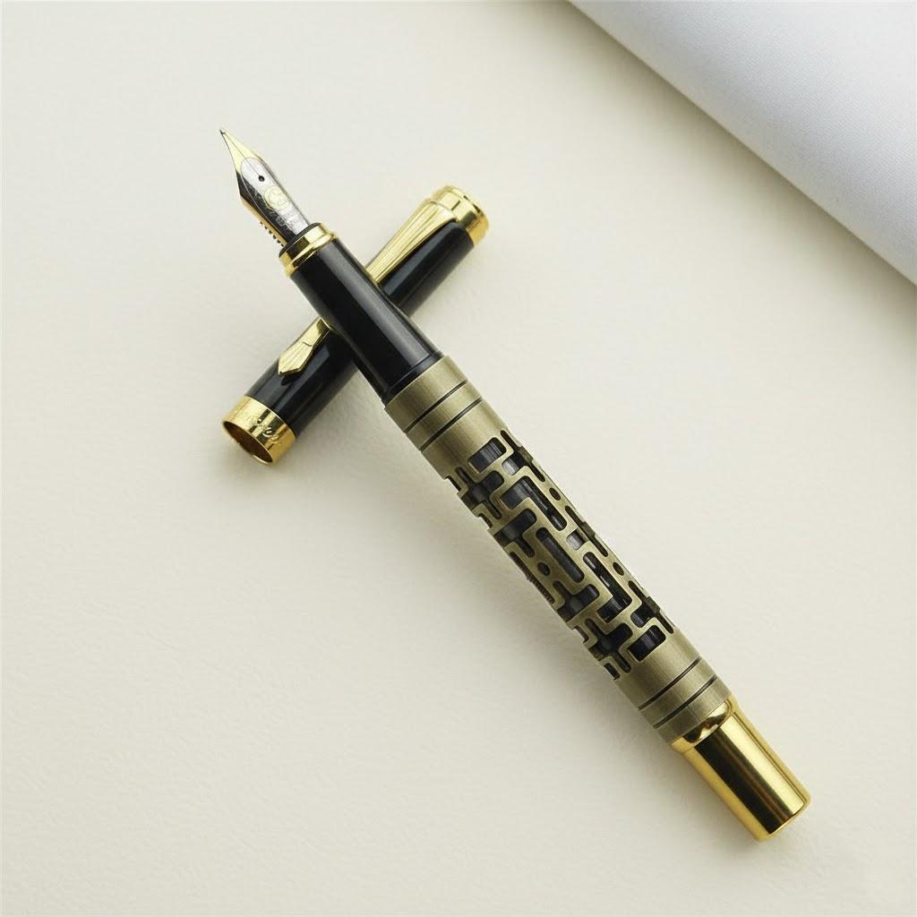 

Luxury Metal Fountain Pen for Business Writing Calligraphy Pens Office School Supplies 1PC бронзовый