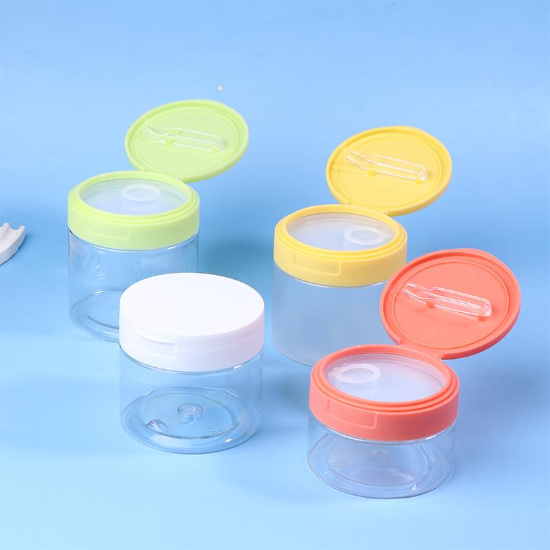 200-350Ml Makeup Remover Pad Jar With Tweezers Round Clear Container Jars Empty Bottle Wide Mouth Flap Bottle Storage Lotion
