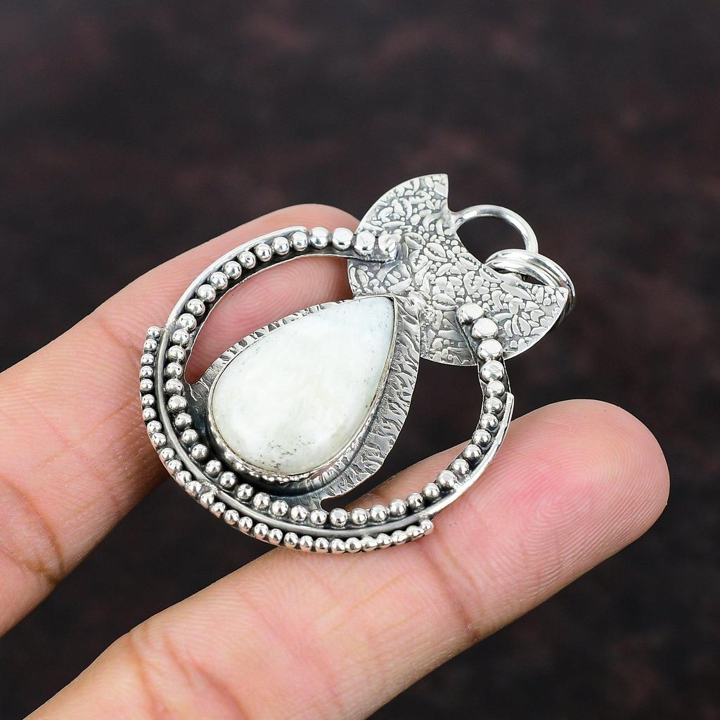 Blue Scheelite Pendant Stylish Jewelry 925 Sterling Silver Pendant Ethnic Gemstone Pendant Handmade Jewelry Gift For Wife Birthstone Jewelry