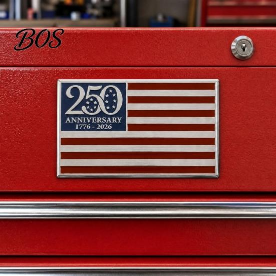 High Quality Metal Decal 250th Anniversary Flag Emblem, Patriotic Red Blue White Auto Badge, 1776-2026 Stars And Stripes Badge America 3D Car