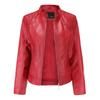 Giacca in pelle da donna alla moda, con colletto alto, in pelle PU, giacca in pelle da donna, cappotto in pelle da donna
