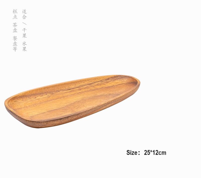 HeMu-Acacia Wooden Plate Set, Special-Shaped, Cake, Dessert, Fruit Serving, Small Sushi, Food Dishes, Premium Acacia