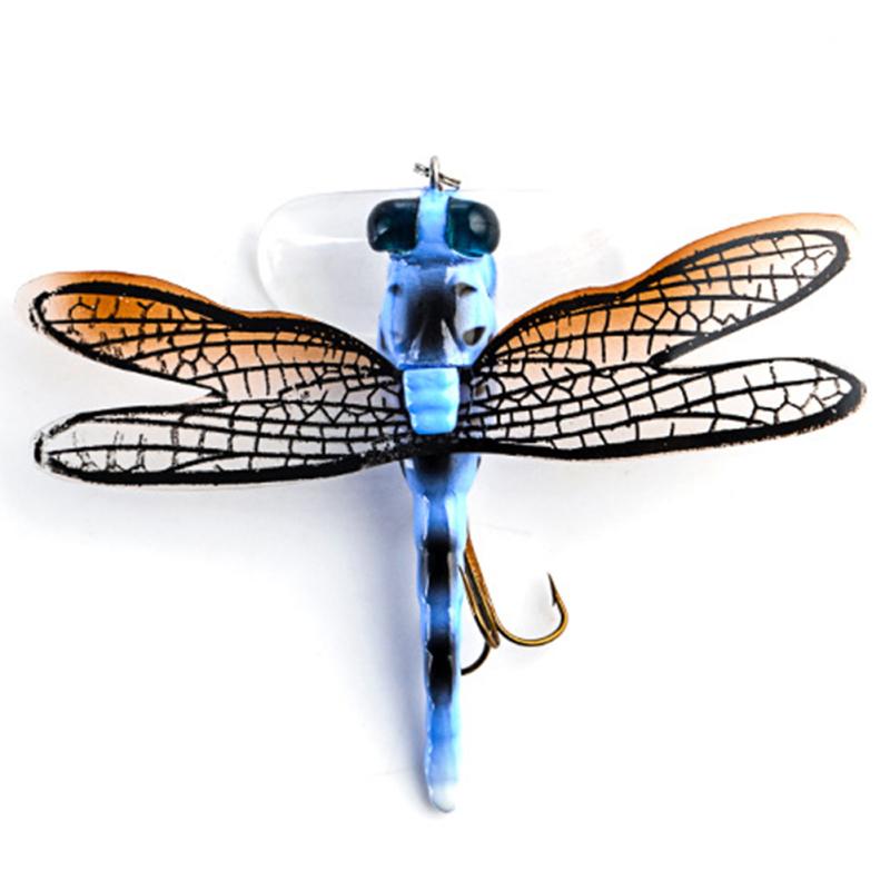 Silicone Artificial Dragonfly Shaped Fishing  Lure With Hook Weight 6g Length 7.5cm For Insect Bait