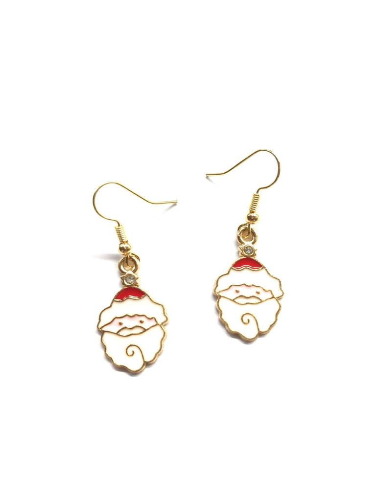 Festive Drip Oil Santa Claus, Christmas Tree & Reindeer Earrings - Cute & Fashionable Ear Jewelry with Hooks