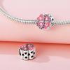 Beads Copper Charms Original Pink Clover Lucky Beads Fit Bracelet Jewelry Diy Women Fine Gift Accessory