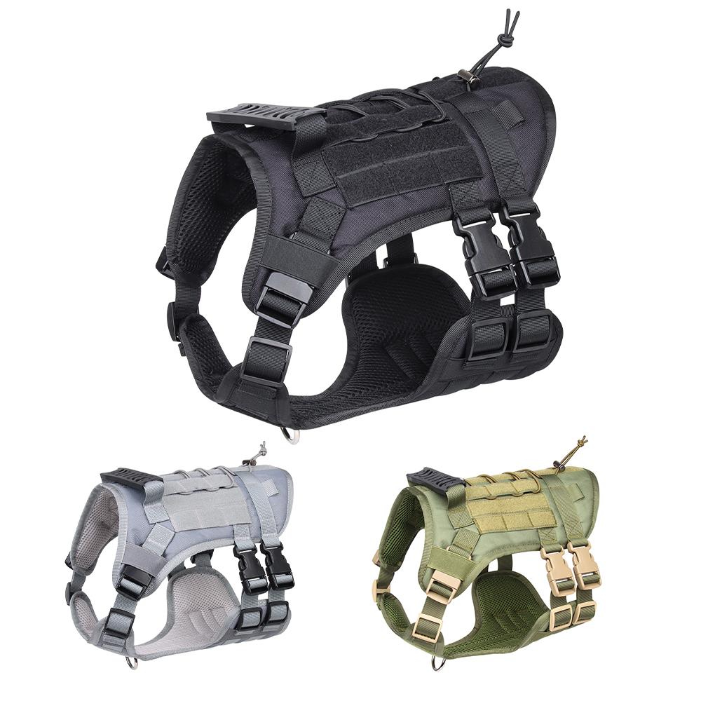 Big Dog Tactical Vest Outdoor Waterproof Dog Chest Harness Medium and Large Dog Tactical Chest Back Dog Training Cchest and Back
