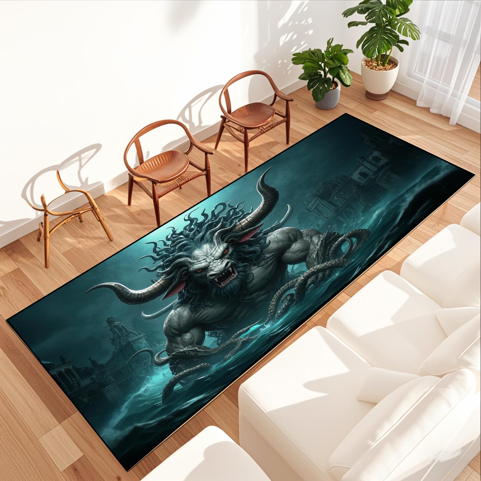 

Beast, dragon pattern non-slip multifunctional rug living room bedroom entrance rug home kitchen hallway decoration 40cmx60cm