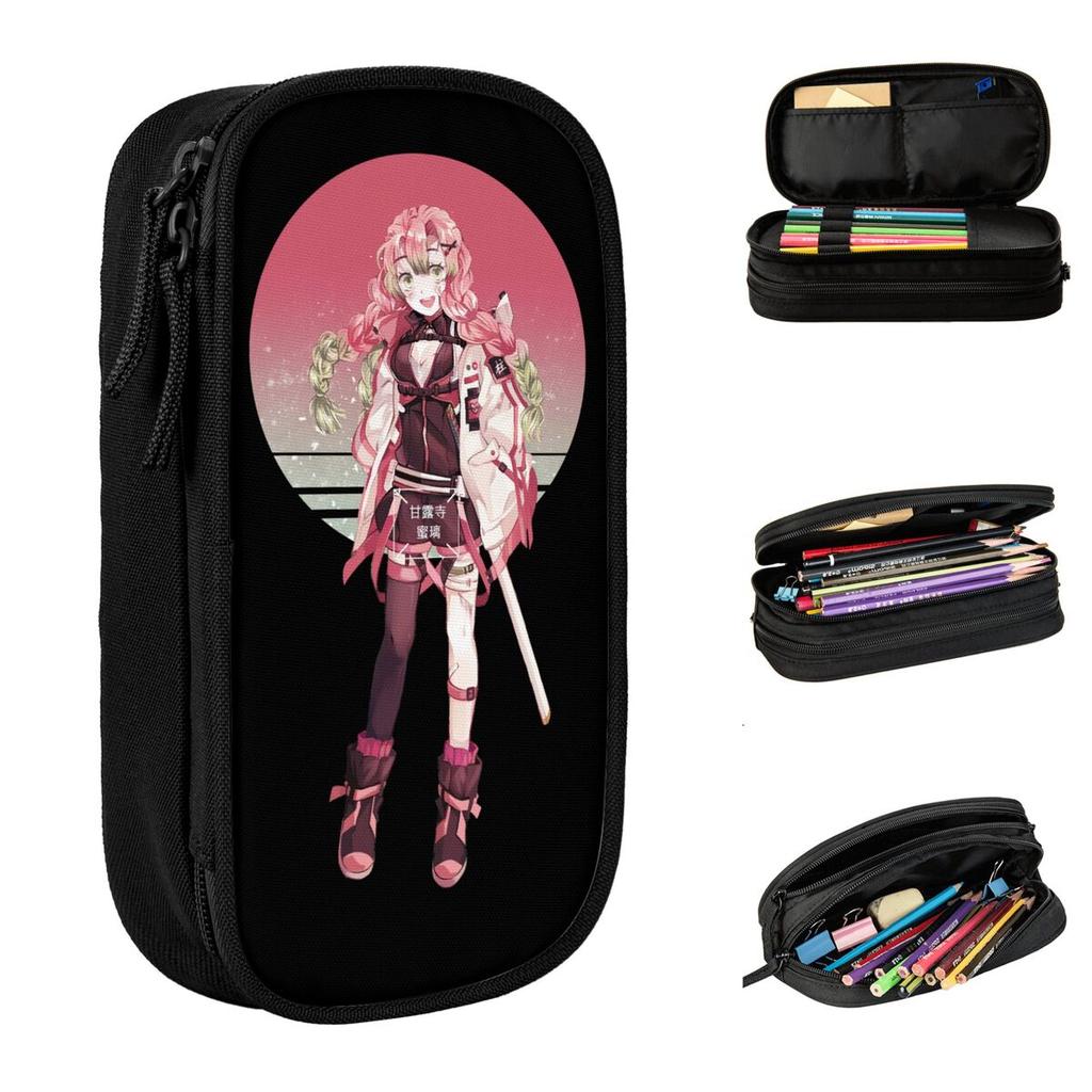 Anime Demons Slayers Kanroji Mitsuri Pencil Case Pencil Pouch Pen for Girl Boy Big Capacity Bag School Supplies Gifts Stationery