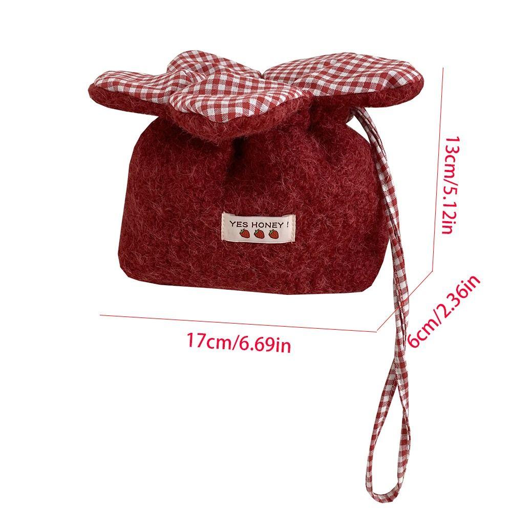 Storage Bag Plush Flower Drawstring Bag Korean Style Small Crossbody Bag Phone Bag Student