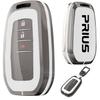 Yamlten Prius Key Case, TPU Buildable Key Case, Zinc Metal, Prius, Car Key Holder, Lightweight, Waterproof, Stain-Resistant, Anti-Slip, White
