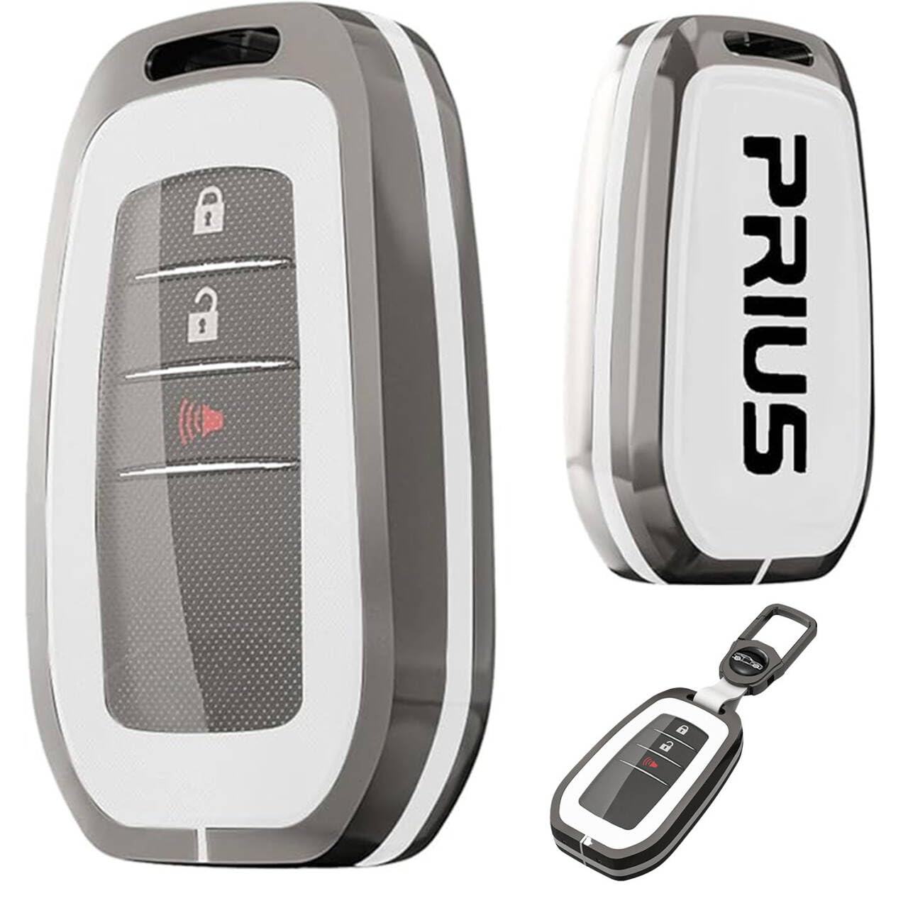 

Чехол для ключа Yamlten Prius, Сборный чехол для ключа из ТПУ, Цинковый металл, Prius, Держатель для ключа автомобиля, Легкий, Водонепроницаемый, Устойчивый к пятнам, Противоскользящий, Белый белый