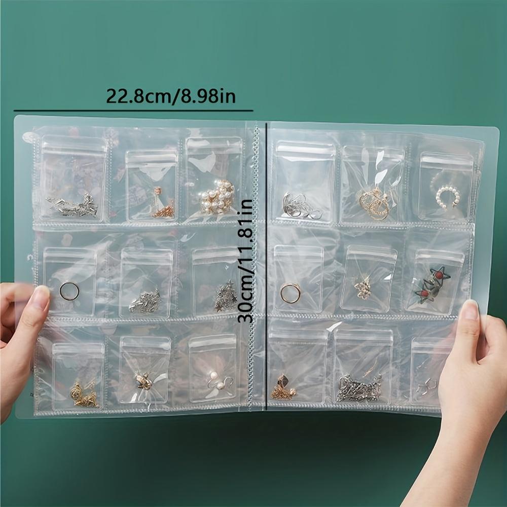 

1pc Large 288-Grid Jewelry Organizer Book - Heavy-Duty Binder-like Travel Case for Earrings, Necklaces, Bracelets, Rings, Bead