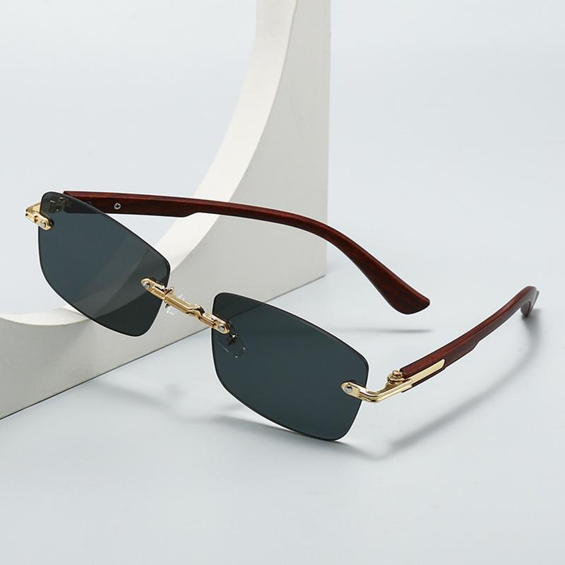 Frameless Vintage Square Sunglasses Women Men Rectangle Sun Glasses Female Oval Eyewear for Male Female Eyeglasses