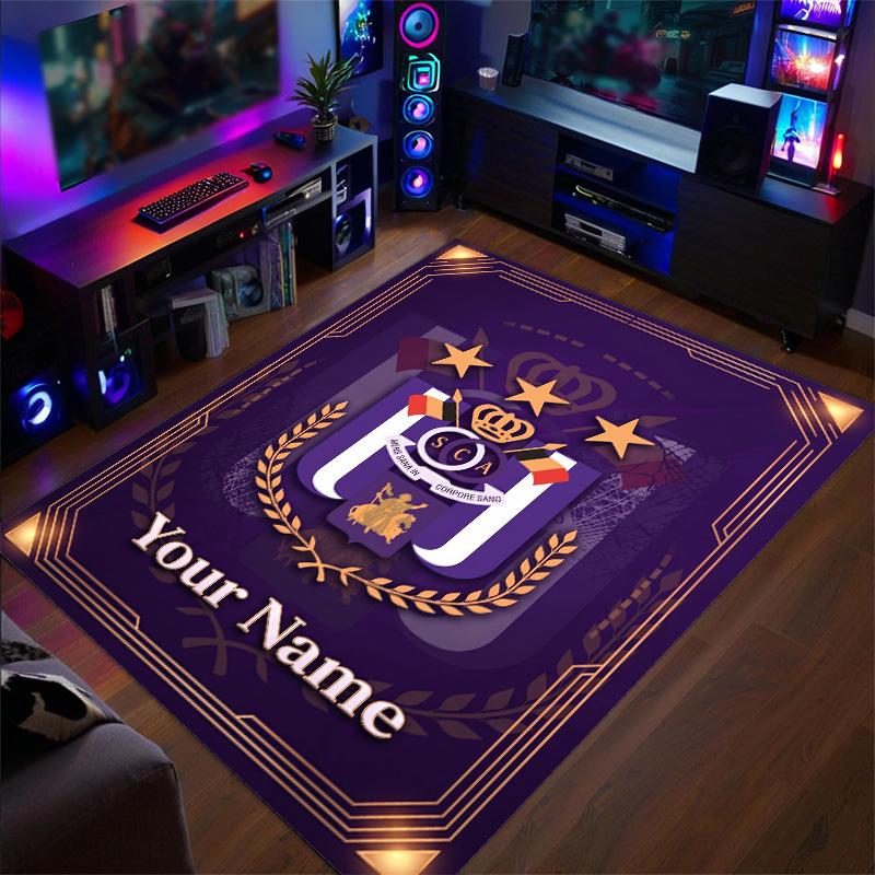 Crystal Velvet Rug Anderlecht FC Print Custom Name Text Floor Mat Home Decor