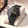 New men's watch men's business mechanical watch double calendar advanced sense waterproof quartz + luminous light