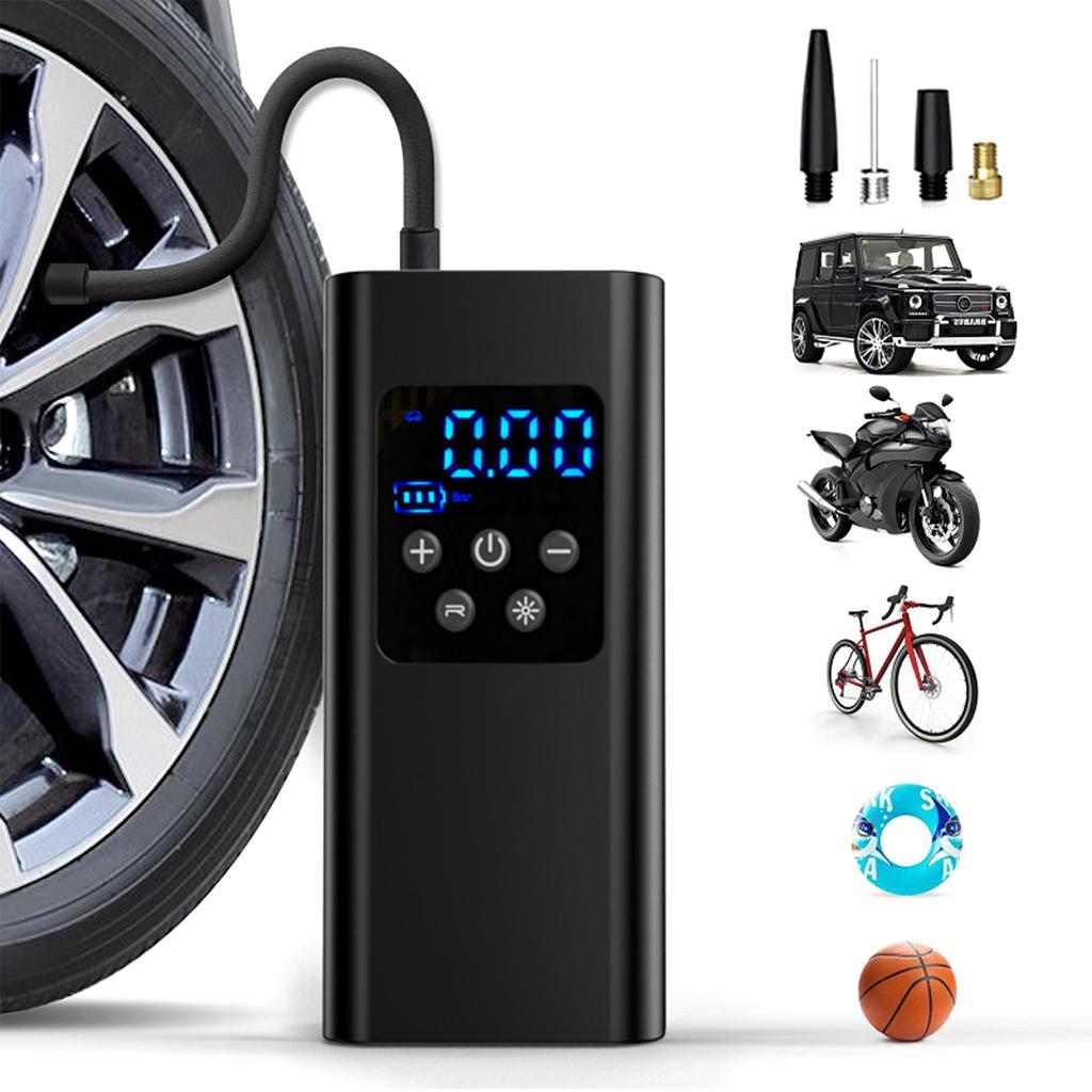 Hustilka pneumatik Přenosný vzduchový kompresor 6000mAh & 150PSI Vzduchová pumpa na pneumatiky automobilů Hustilka pneumatik s LED